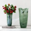 Green art, high-end sense, simple oil color home, indoor hydroponic vase, flower arrangement, flower vases, decorative items, vases details Picture